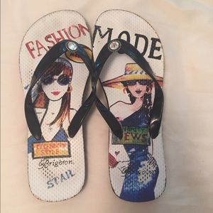 Brighton swarovski crystal flip flops