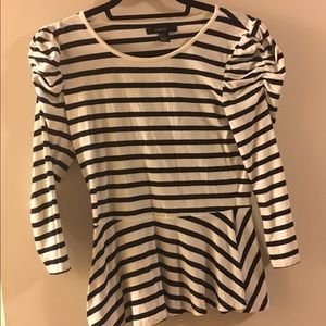 Forever 21 blue and white stripe top
