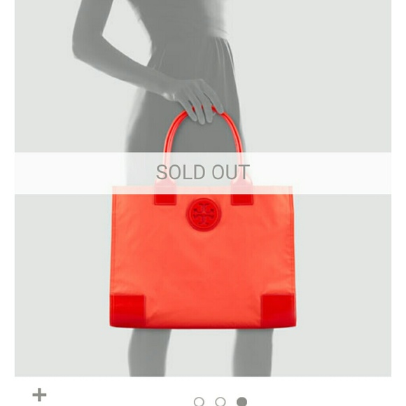 * SOLD * Authentic tory burch orange nylon tote - Picture 3 of 3