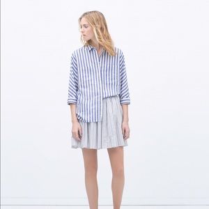 Zara Striped Blouse with Kimono Sleeves