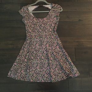 Floral print skater dress.