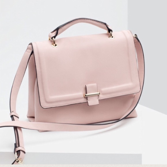 Zara Handbags - NWT ZARA PINK LEATHER CITY BAG BRAND NEW