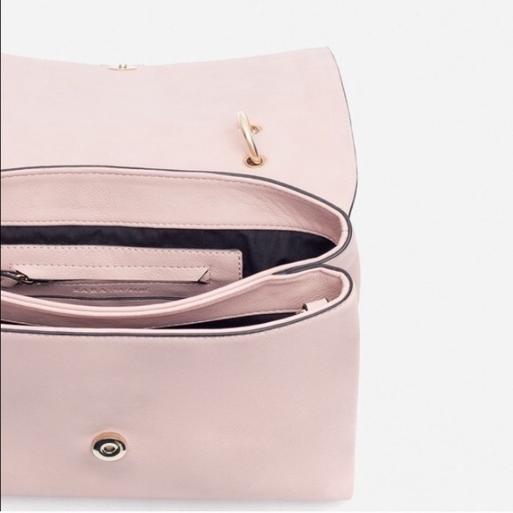 NWT ZARA PINK LEATHER CITY BAG BRAND NEW - Picture 3 of 3