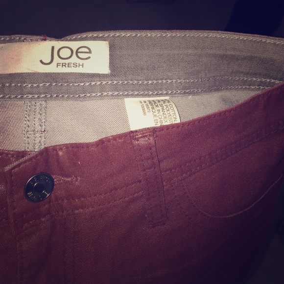 Joe Fresh maroon lacquered pants