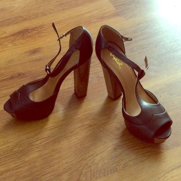 Brown heels.