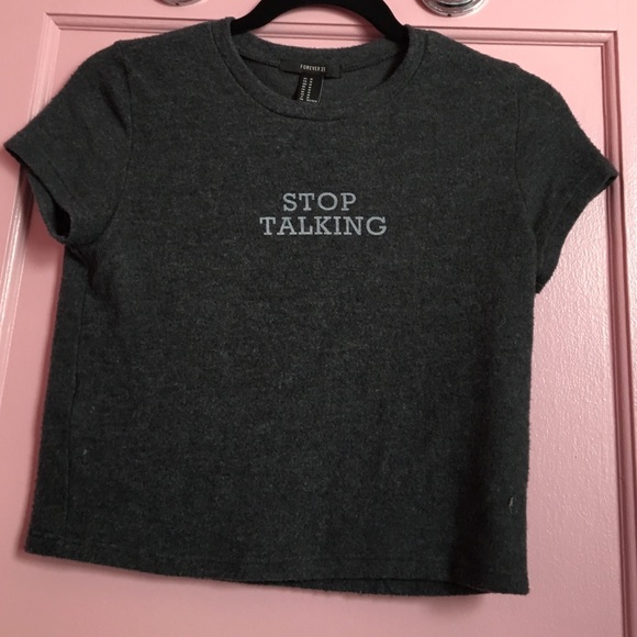 stop talking crop top