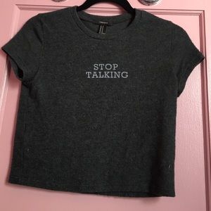 stop talking crop top