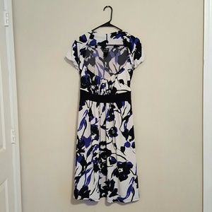 SALE - Black, white and purple floral