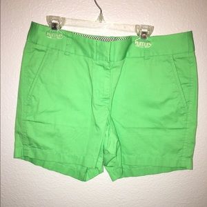 J Crew 4" chino green shorts