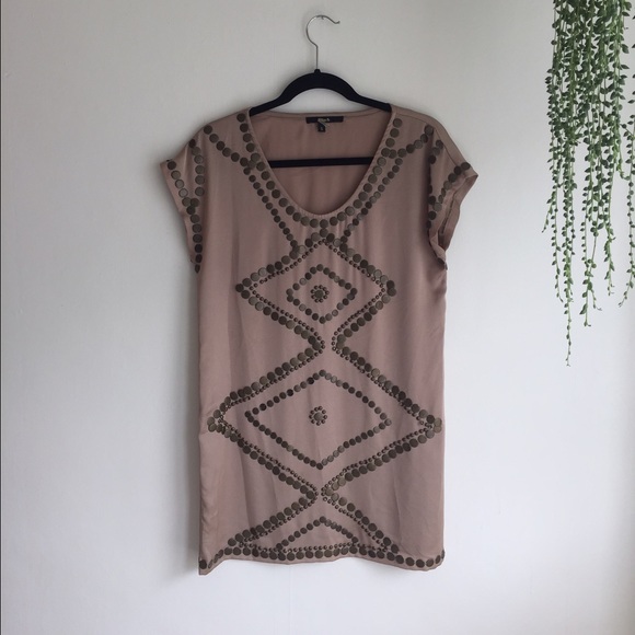 Medallion Mini Dress in Champagne