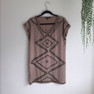 Medallion Mini Dress in Champagne