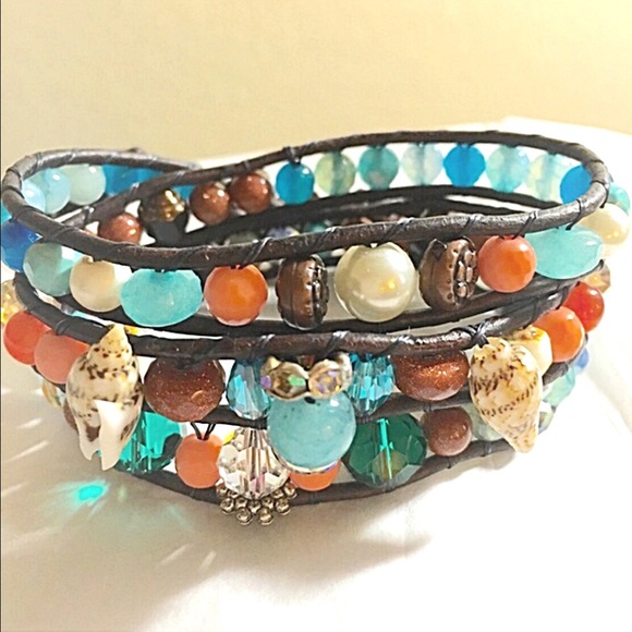 Leather Wrap "Hampton Beach" - Picture 3 of 4