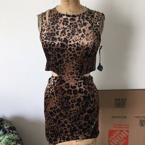 Unif leopard dress w/ cutouts