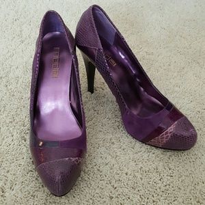 Patterned Purple Pumps