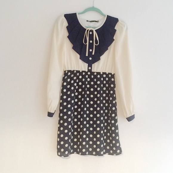 Dear Creature XS dress ruffled Peter Pan collar