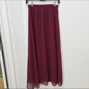 Beautiful Maroon Maxi Skirt!