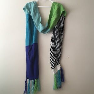 Teal Green Black and White Scarf