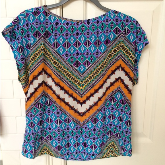 Anthropologie Top, Patterned w back cut outs