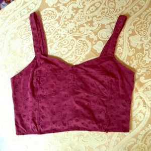 Burgundy crop top by Roxy