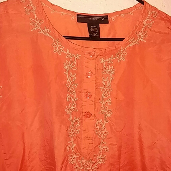 Silk Orange Tunic - Picture 3 of 4