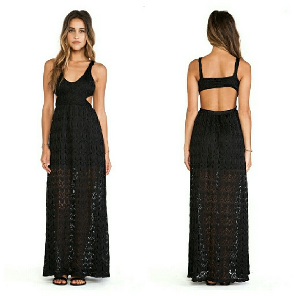 Surf Gypsies Dresses & Skirts - Black Lace Crochet Maxi Dress
