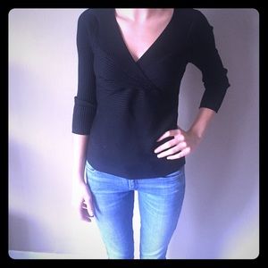 Black Three Quarter Length Sleeve Blouse Black Three Quarter Length Sleeve Blouse