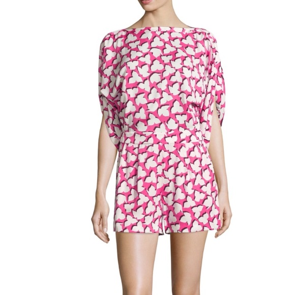 FLASH SALE! DVF Pink Floral Print Romper