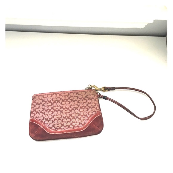 Maroon Coach Wristlet