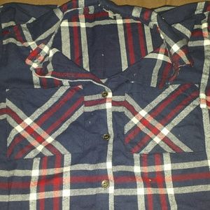 Red, White, and blue flannel