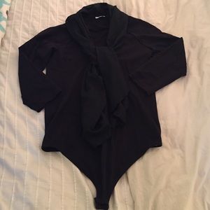 NWOT Wolford Bodysuit with Chiffon Neck -Tie