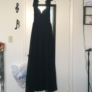 Black prom or formal dress.