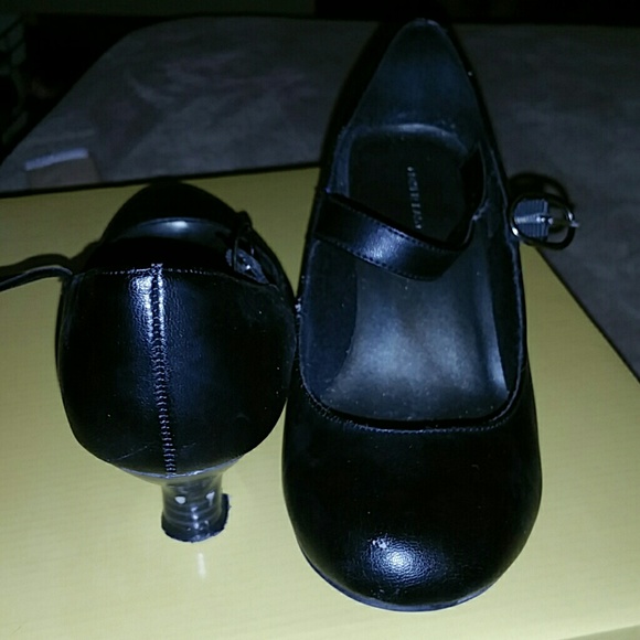 Black strapped kitten  heels