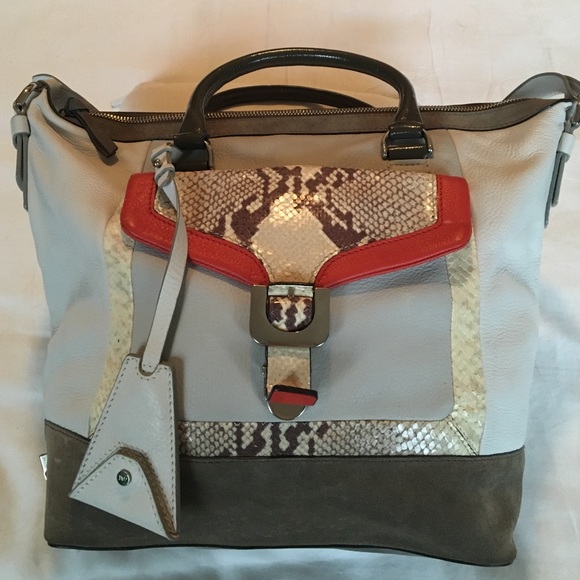 DVF Leather/Suede/Snake embossed handbag