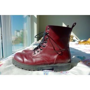 Maroon Doc Marten Lookalike Boots