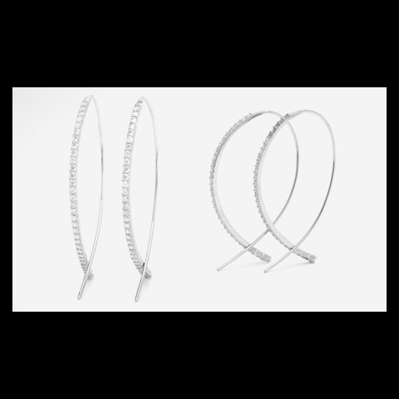 White gold threaders pull through earrings.