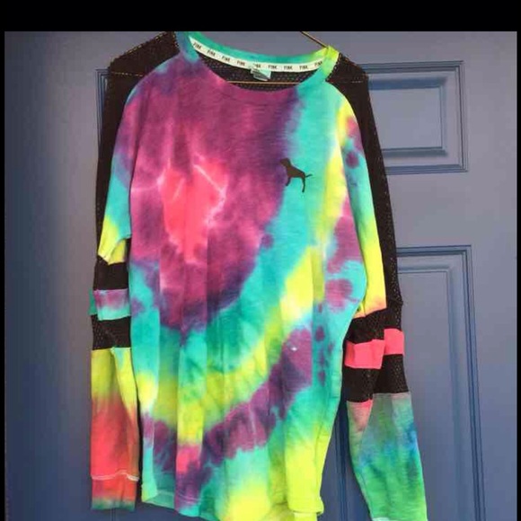 Pink Victoria's Secret tie dye crew - Picture 2 of 3