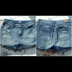 Distressed Denim Shorts