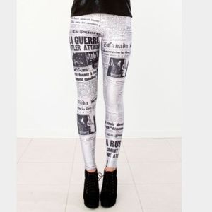 Black Milk Newspaper Leggings Sz M