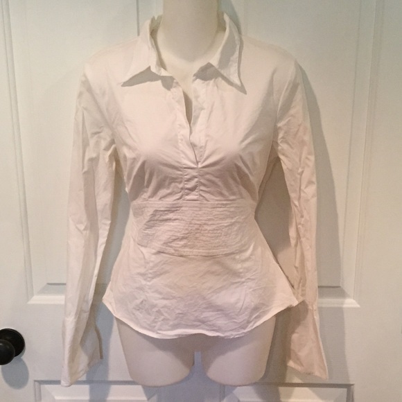 IZ Byer white long sleeve shirt, ties in back