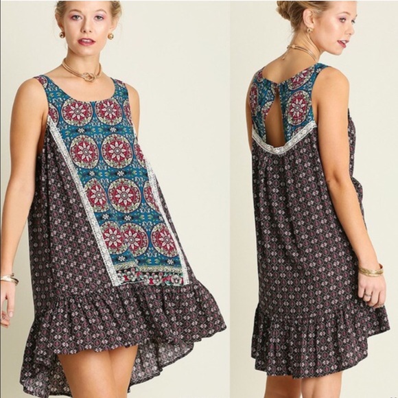 🆕GWENN sleeveless print dress - GREEN mix - Picture 2 of 2