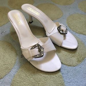 White Spanish Leather Sandals + Free Gift