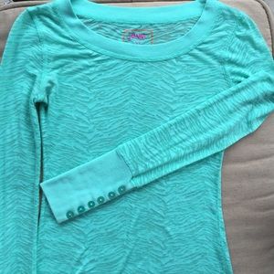 Mint green burn out long sleeve tee xs