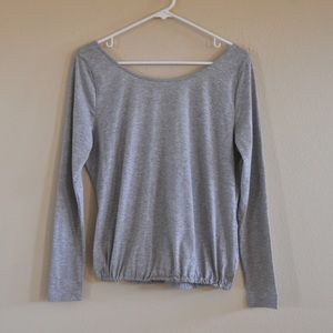 Open Back Grey Long Sleeve
