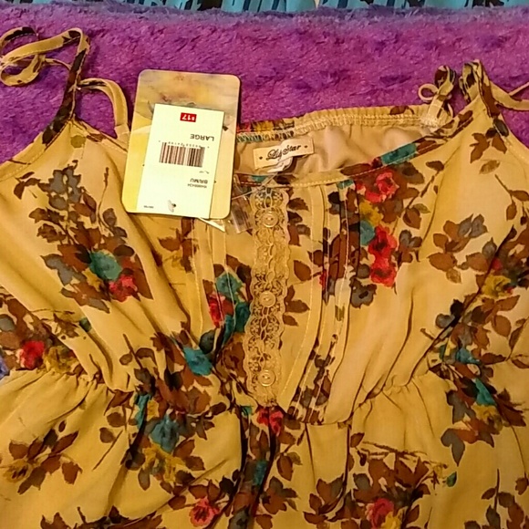 ⛔ SOLD NWT  Floral BohoBabydoll Tanktop - Picture 2 of 4