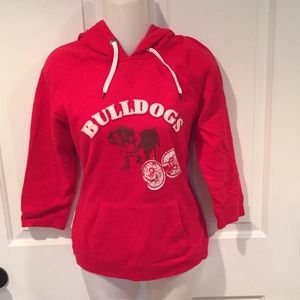 Arizona red 3/4 sleeve bull dog hoodie sz medium