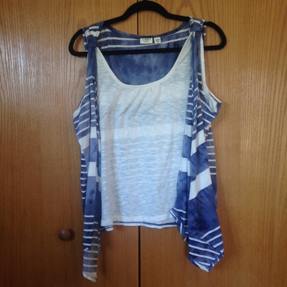 Blue and White Striped Top - Picture 1 of 4