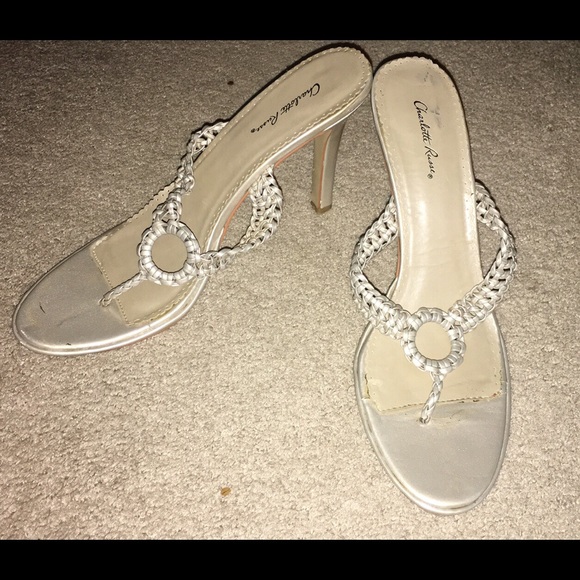 Charlotte Russe tan/gold heel