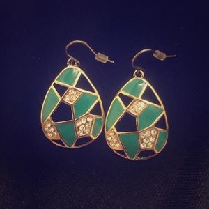 Teal fashion earrings
