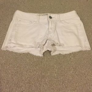Express white jean shorts