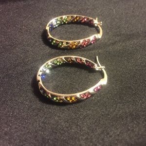 Colorful hoop earrings